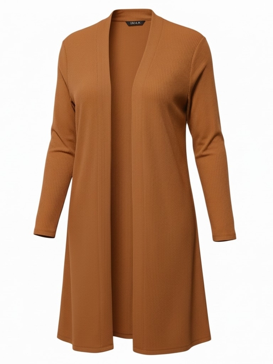 IMAN Sweaters - IMAN Ribbed Open Front Cardigan Yellow Duster |Size L EUC |minimalist,Chic Layer